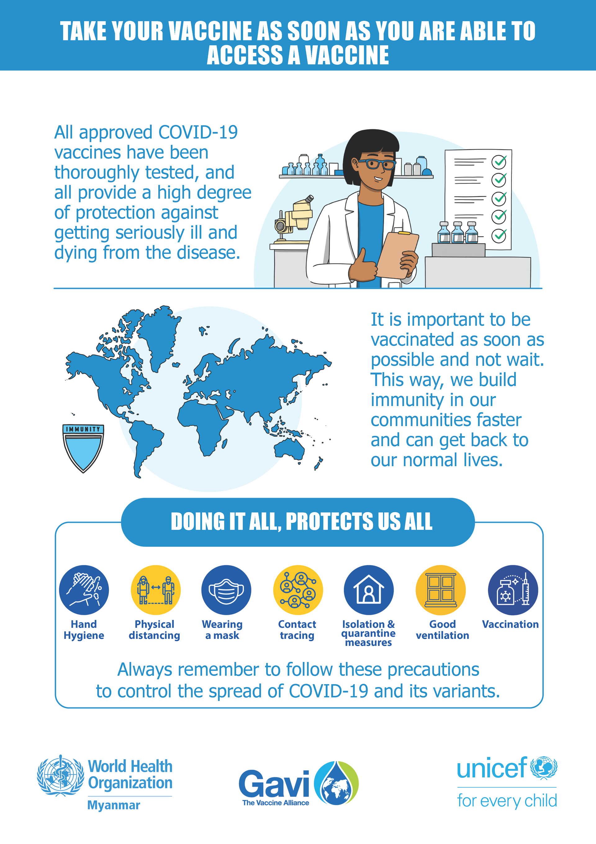 Take your vaccine as soon as you are able to access a vaccine